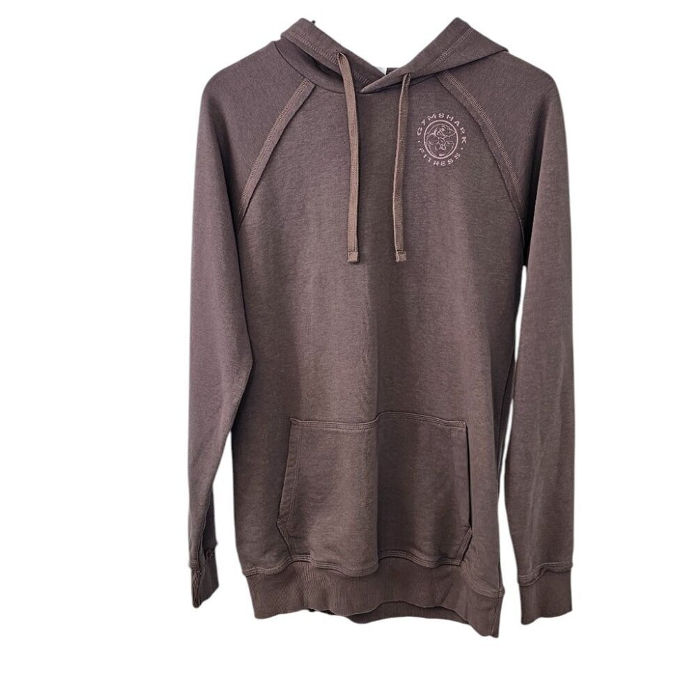Gymshark Mens Legacy Pullover Hoodie, Raw Hems, Brown, Size Small